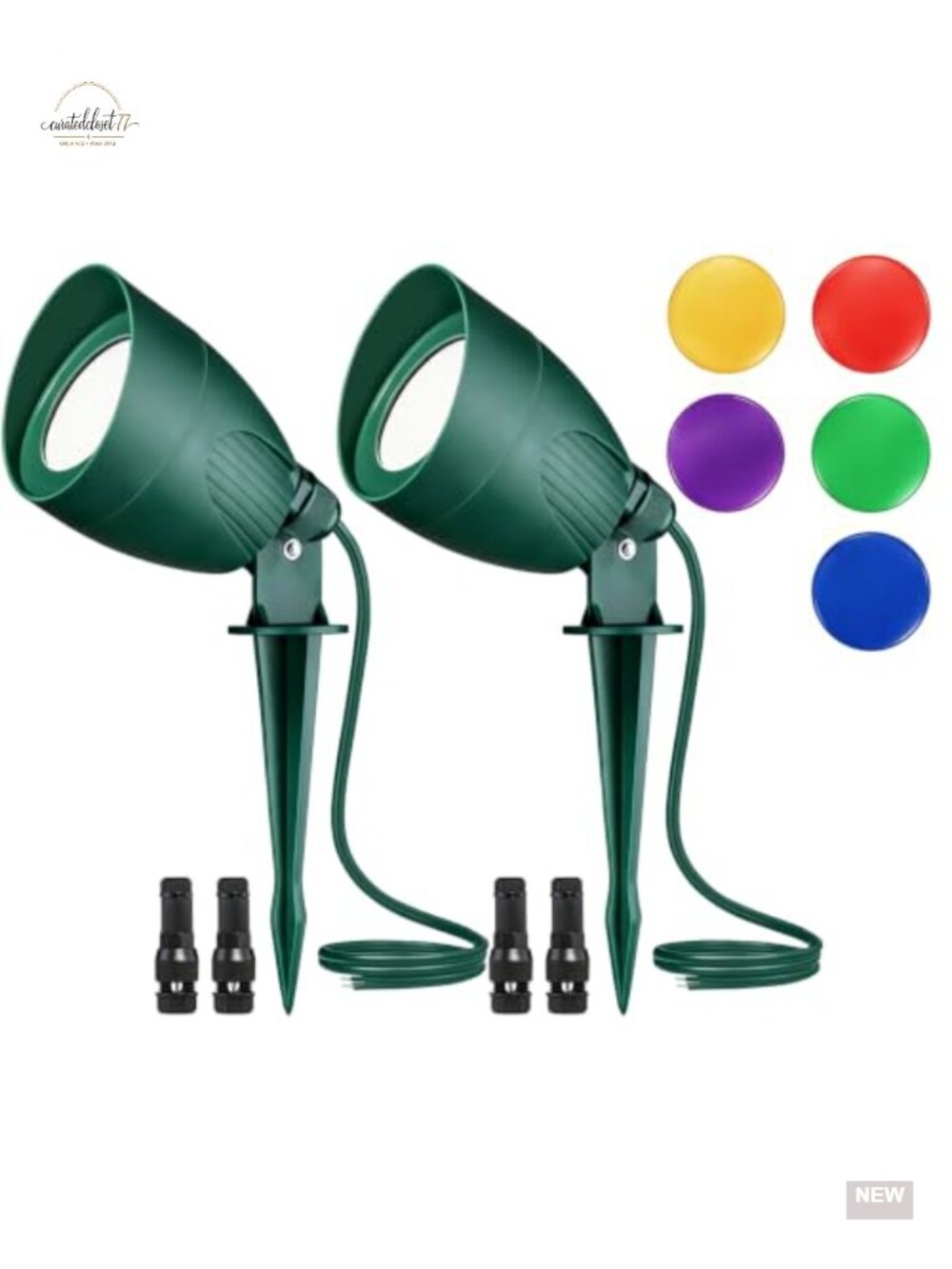 12V Low Voltage Landscape Spotlights, 2-Pack, IP65 Waterproof, Adjustable